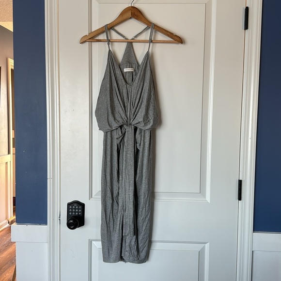 Heather Gray Tie-Front Dress buckle size Small - Picture 2 of 6